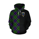 Forsyth Modern Tartan Hoodie Half of Me - Cross Style